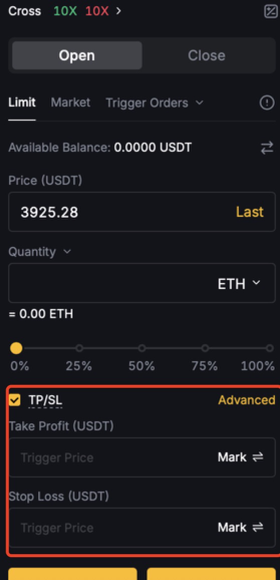 tapbit trading interface