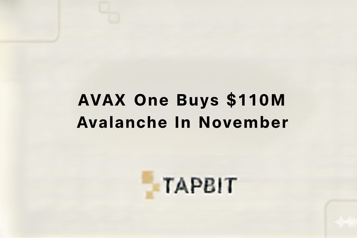 AVAX One Buys $110M Avalanche In November – Institutional Accumulation Signals Rebound